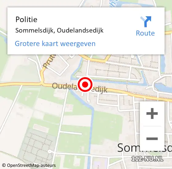 Locatie op kaart van de 112 melding: Politie Sommelsdijk, Oudelandsedijk op 7 juli 2021 18:01