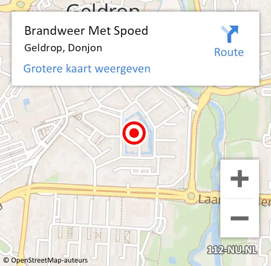 Locatie op kaart van de 112 melding: Brandweer Met Spoed Naar Geldrop, Donjon op 7 juli 2021 18:11