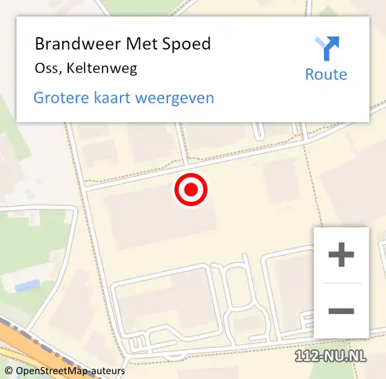 Locatie op kaart van de 112 melding: Brandweer Met Spoed Naar Oss, Keltenweg op 7 juli 2021 18:16