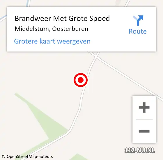 Locatie op kaart van de 112 melding: Brandweer Met Grote Spoed Naar Middelstum, Oosterburen op 7 juli 2021 19:23