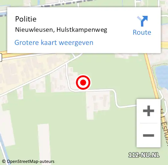 Locatie op kaart van de 112 melding: Politie Nieuwleusen, Hulstkampenweg op 7 juli 2021 19:24