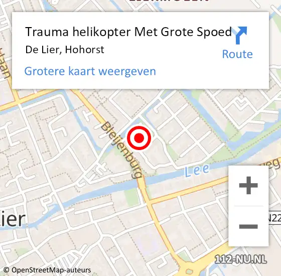 Locatie op kaart van de 112 melding: Trauma helikopter Met Grote Spoed Naar De Lier, Hohorst op 7 juli 2021 20:24