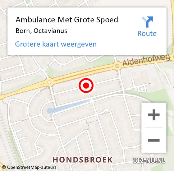 Locatie op kaart van de 112 melding: Ambulance Met Grote Spoed Naar Born, Octavianus op 7 juli 2021 20:24