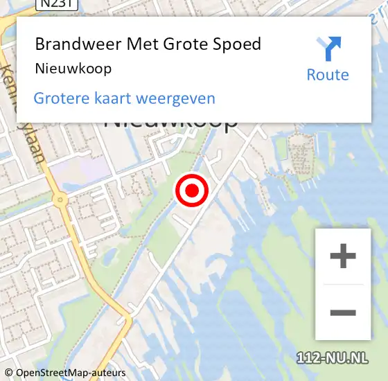 Locatie op kaart van de 112 melding: Brandweer Met Grote Spoed Naar Nieuwkoop op 7 juli 2021 20:51