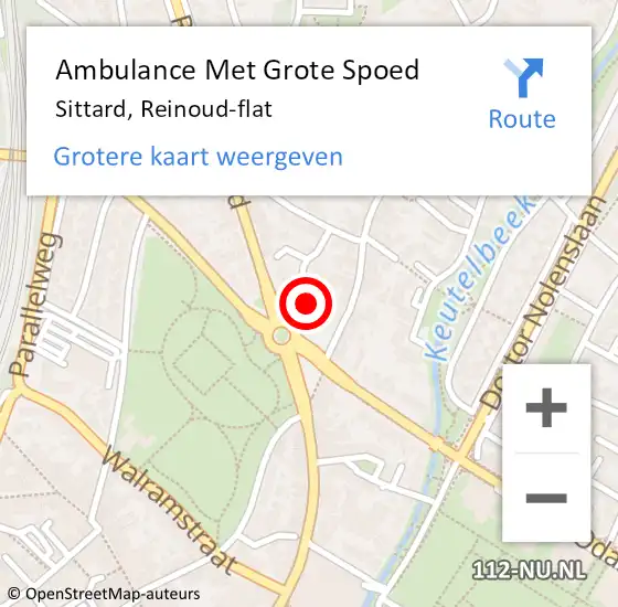 Locatie op kaart van de 112 melding: Ambulance Met Grote Spoed Naar Sittard, Reinoud-flat op 7 juli 2021 21:27