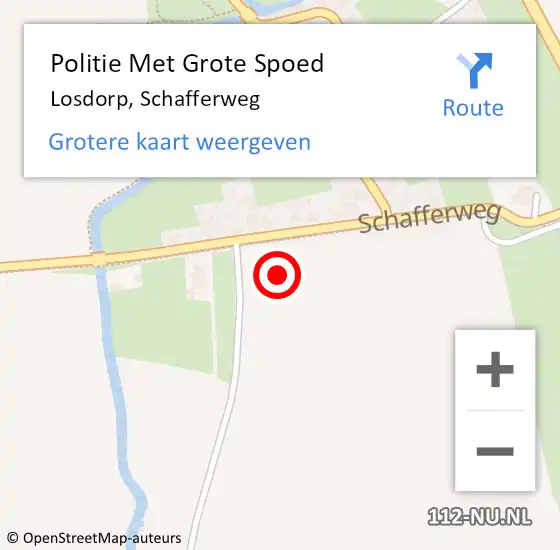 Locatie op kaart van de 112 melding: Politie Met Grote Spoed Naar Losdorp, Schafferweg op 7 juli 2021 21:31