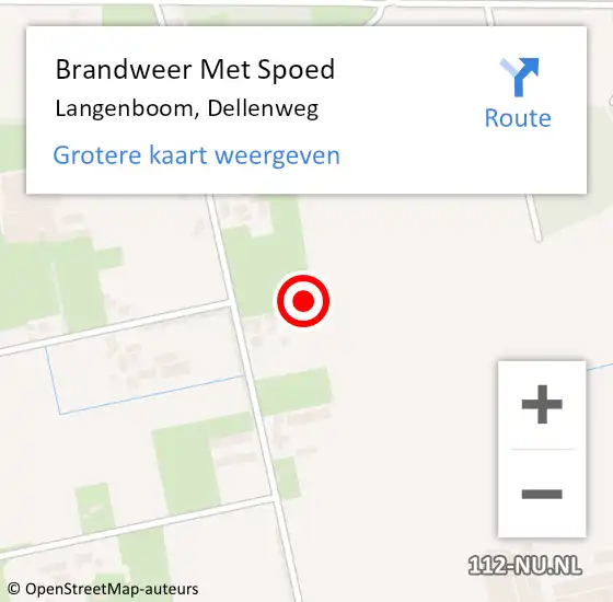 Locatie op kaart van de 112 melding: Brandweer Met Spoed Naar Langenboom, Dellenweg op 7 juli 2021 21:34