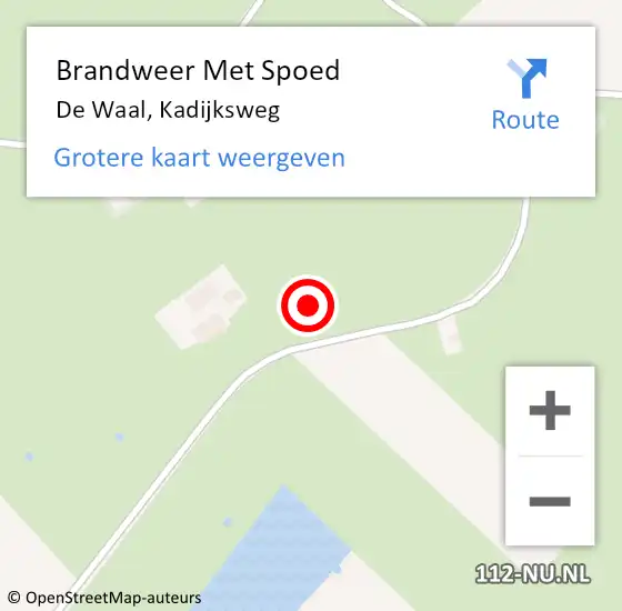 Locatie op kaart van de 112 melding: Brandweer Met Spoed Naar De Waal, Kadijksweg op 7 juli 2021 21:54