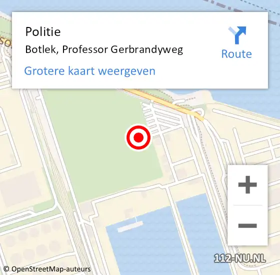 Locatie op kaart van de 112 melding: Politie Botlek, Professor Gerbrandyweg op 7 juli 2021 22:25