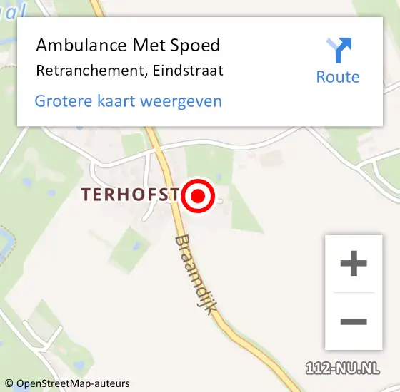 Locatie op kaart van de 112 melding: Ambulance Met Spoed Naar Retranchement, Eindstraat op 15 juni 2014 18:39