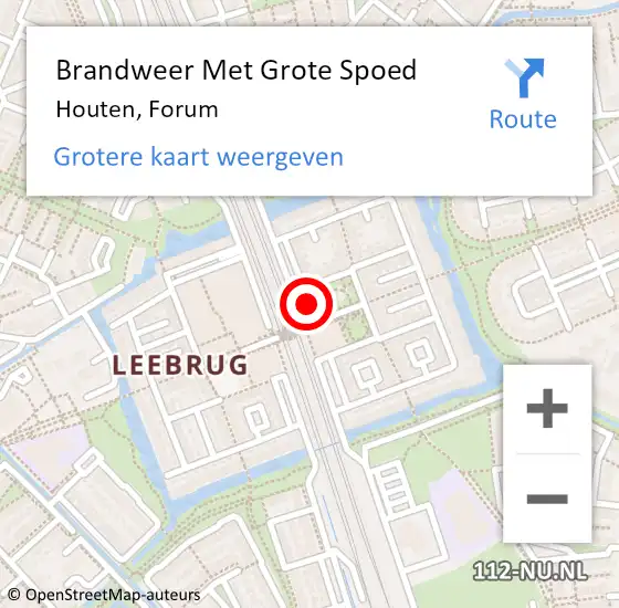 Locatie op kaart van de 112 melding: Brandweer Met Grote Spoed Naar Houten, Forum op 7 juli 2021 23:13