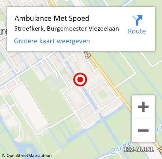 Locatie op kaart van de 112 melding: Ambulance Met Spoed Naar Streefkerk, Burgemeester Viezeelaan op 7 juli 2021 23:53