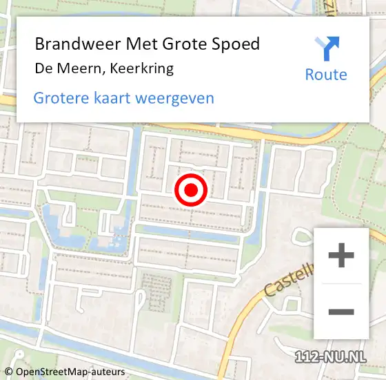 Locatie op kaart van de 112 melding: Brandweer Met Grote Spoed Naar De Meern, Keerkring op 8 juli 2021 00:08