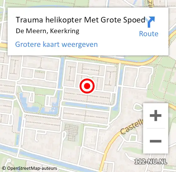 Locatie op kaart van de 112 melding: Trauma helikopter Met Grote Spoed Naar De Meern, Keerkring op 8 juli 2021 00:11