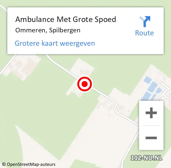 Locatie op kaart van de 112 melding: Ambulance Met Grote Spoed Naar Ommeren, Spilbergen op 8 juli 2021 01:02