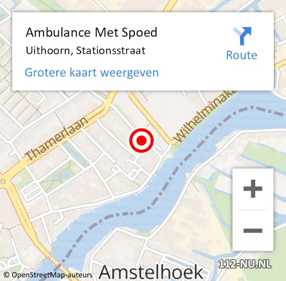 Locatie op kaart van de 112 melding: Ambulance Met Spoed Naar Uithoorn, Stationsstraat op 8 juli 2021 05:04