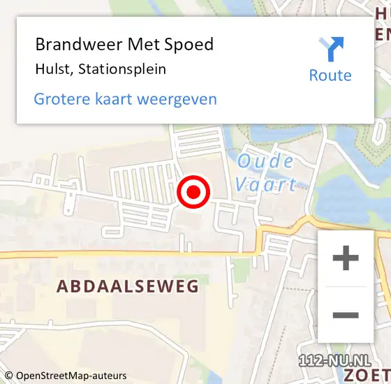 Locatie op kaart van de 112 melding: Brandweer Met Spoed Naar Hulst, Stationsplein op 8 juli 2021 07:26