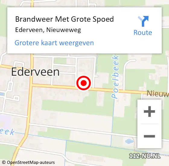 Locatie op kaart van de 112 melding: Brandweer Met Grote Spoed Naar Ederveen, Nieuweweg op 8 juli 2021 08:04