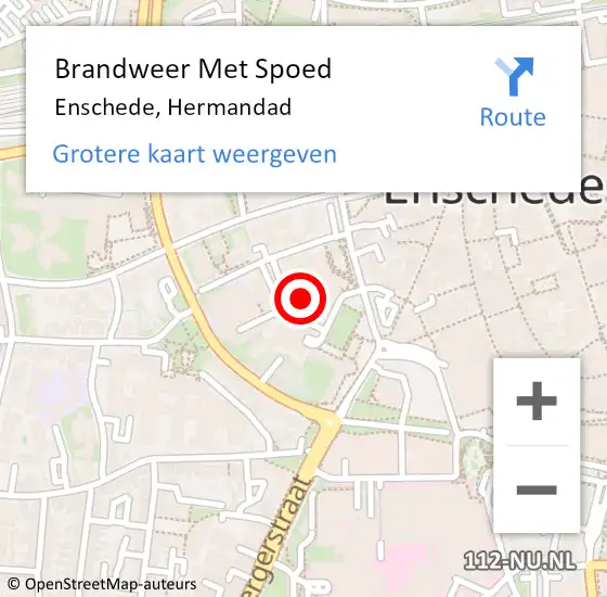 Locatie op kaart van de 112 melding: Brandweer Met Spoed Naar Enschede, Hermandad op 8 juli 2021 08:29