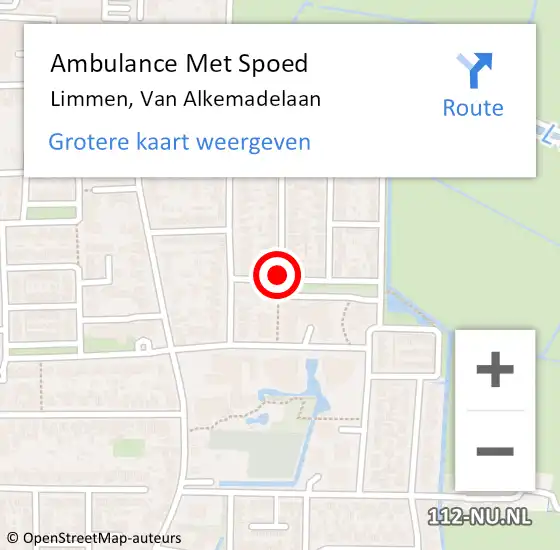 Locatie op kaart van de 112 melding: Ambulance Met Spoed Naar Limmen, Van Alkemadelaan op 8 juli 2021 08:43