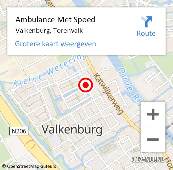 Locatie op kaart van de 112 melding: Ambulance Met Spoed Naar Valkenburg, Torenvalk op 15 juni 2014 19:21