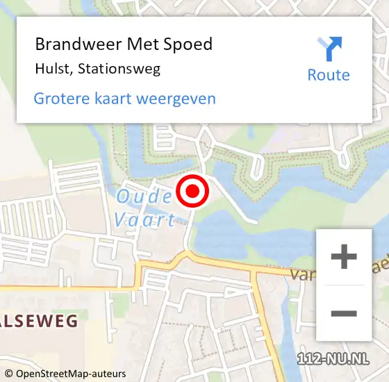 Locatie op kaart van de 112 melding: Brandweer Met Spoed Naar Hulst, Stationsweg op 8 juli 2021 09:39