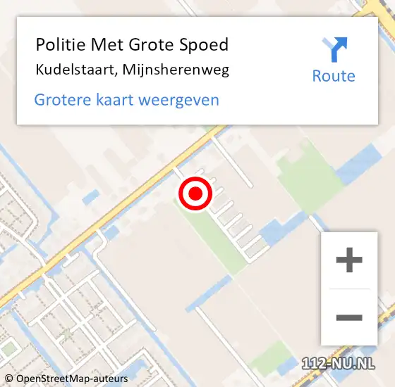 Locatie op kaart van de 112 melding: Politie Met Grote Spoed Naar Kudelstaart, Mijnsherenweg op 8 juli 2021 10:04