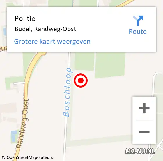 Locatie op kaart van de 112 melding: Politie Budel, Randweg-Oost op 8 juli 2021 10:14