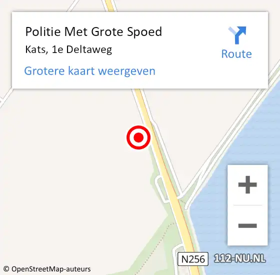 Locatie op kaart van de 112 melding: Politie Met Grote Spoed Naar Kats, 1e Deltaweg op 8 juli 2021 10:32