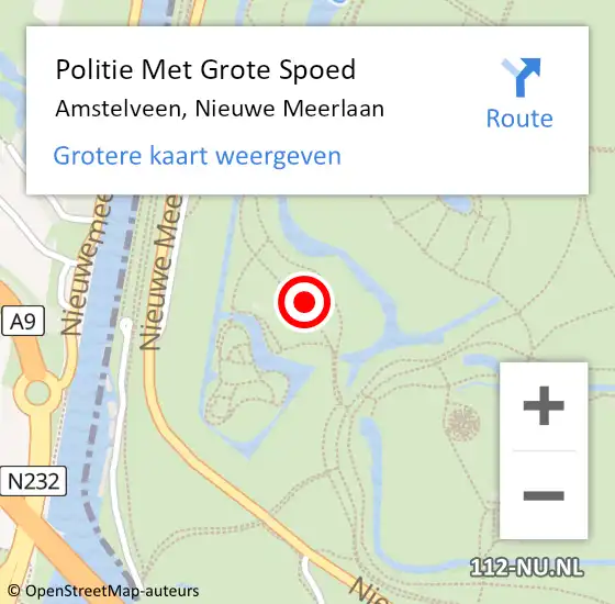 Locatie op kaart van de 112 melding: Politie Met Grote Spoed Naar Amstelveen, Nieuwe Meerlaan op 8 juli 2021 10:40