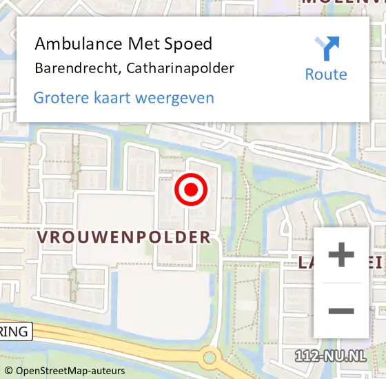 Locatie op kaart van de 112 melding: Ambulance Met Spoed Naar Barendrecht, Catharinapolder op 8 juli 2021 11:04