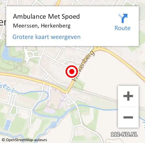 Locatie op kaart van de 112 melding: Ambulance Met Spoed Naar Meerssen, Herkenberg op 15 juni 2014 19:50