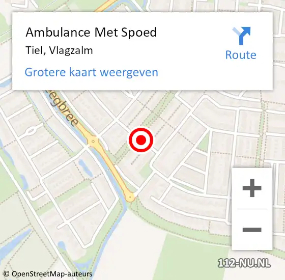 Locatie op kaart van de 112 melding: Ambulance Met Spoed Naar Tiel, Vlagzalm op 8 juli 2021 12:26