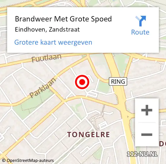 Locatie op kaart van de 112 melding: Brandweer Met Grote Spoed Naar Eindhoven, Zandstraat op 8 juli 2021 14:01