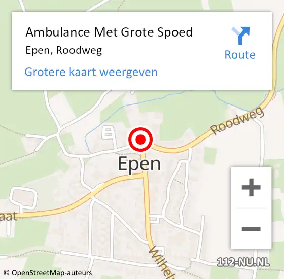 Locatie op kaart van de 112 melding: Ambulance Met Grote Spoed Naar Epen, Roodweg op 15 juni 2014 20:13