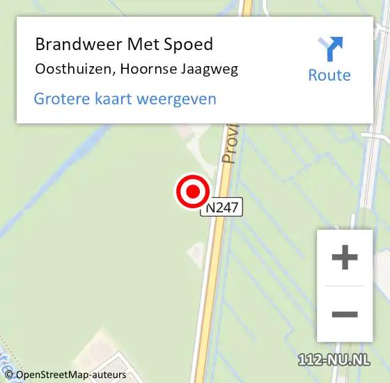 Locatie op kaart van de 112 melding: Brandweer Met Spoed Naar Oosthuizen, Hoornse Jaagweg op 8 juli 2021 14:24