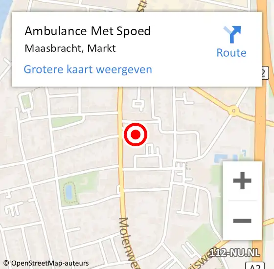 Locatie op kaart van de 112 melding: Ambulance Met Spoed Naar Maasbracht, Markt op 8 juli 2021 14:59