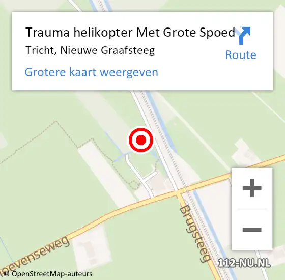 Locatie op kaart van de 112 melding: Trauma helikopter Met Grote Spoed Naar Tricht, Nieuwe Graafsteeg op 8 juli 2021 16:01