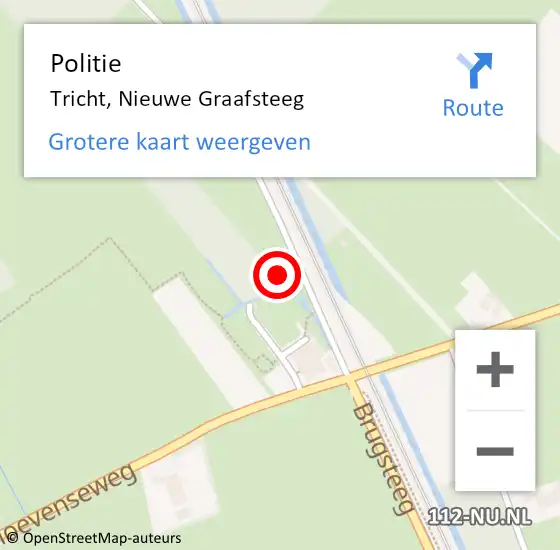 Locatie op kaart van de 112 melding: Politie Tricht, Nieuwe Graafsteeg op 8 juli 2021 16:05