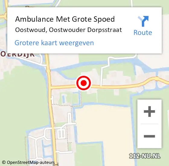 Locatie op kaart van de 112 melding: Ambulance Met Grote Spoed Naar Oostwoud, Oostwouder Dorpsstraat op 8 juli 2021 16:14