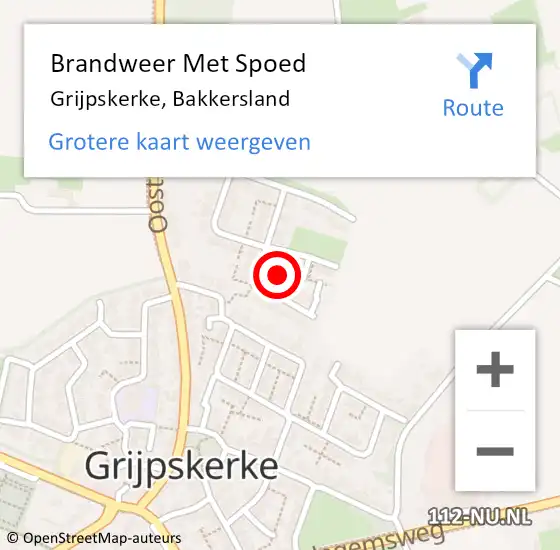 Locatie op kaart van de 112 melding: Brandweer Met Spoed Naar Grijpskerke, Bakkersland op 8 juli 2021 16:19