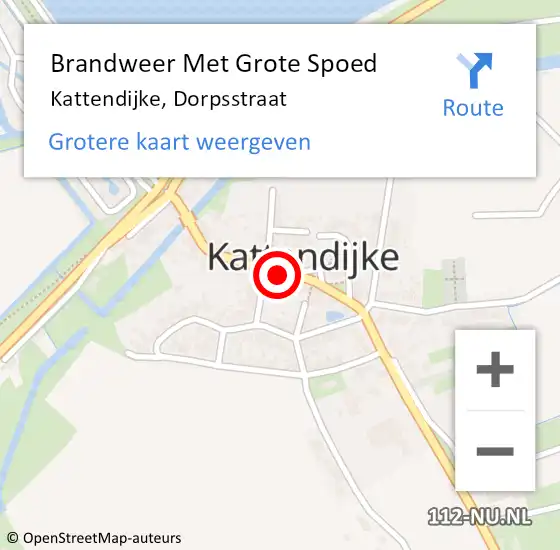 Locatie op kaart van de 112 melding: Brandweer Met Grote Spoed Naar Kattendijke, Dorpsstraat op 15 juni 2014 20:39