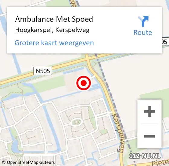 Locatie op kaart van de 112 melding: Ambulance Met Spoed Naar Hoogkarspel, Kerspelweg op 8 juli 2021 16:40
