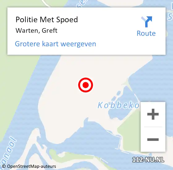 Locatie op kaart van de 112 melding: Politie Met Spoed Naar Warten, Greft op 8 juli 2021 16:45