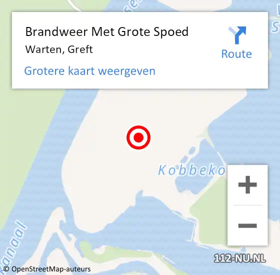 Locatie op kaart van de 112 melding: Brandweer Met Grote Spoed Naar Warten, Greft op 8 juli 2021 16:46