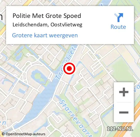 Locatie op kaart van de 112 melding: Politie Met Grote Spoed Naar Leidschendam, Oostvlietweg op 8 juli 2021 16:52