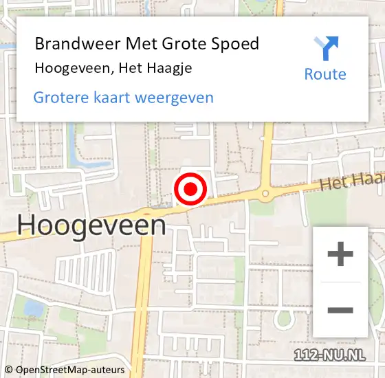 Locatie op kaart van de 112 melding: Brandweer Met Grote Spoed Naar Hoogeveen, Het Haagje op 8 juli 2021 16:54