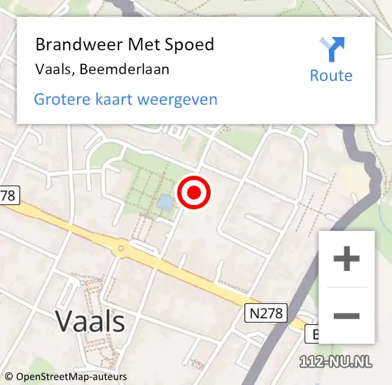 Locatie op kaart van de 112 melding: Brandweer Met Spoed Naar Vaals, Beemderlaan op 8 juli 2021 17:01