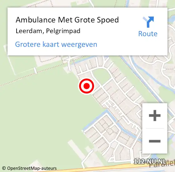 Locatie op kaart van de 112 melding: Ambulance Met Grote Spoed Naar Leerdam, Pelgrimpad op 8 juli 2021 17:51