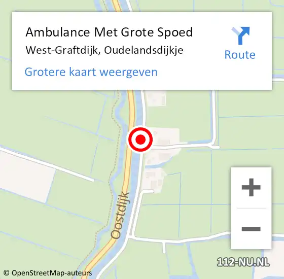 Locatie op kaart van de 112 melding: Ambulance Met Grote Spoed Naar West-Graftdijk, Oudelandsdijkje op 8 juli 2021 18:09